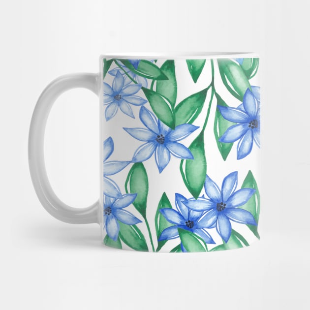 Blue Watercolor Wild Flower by kakamona